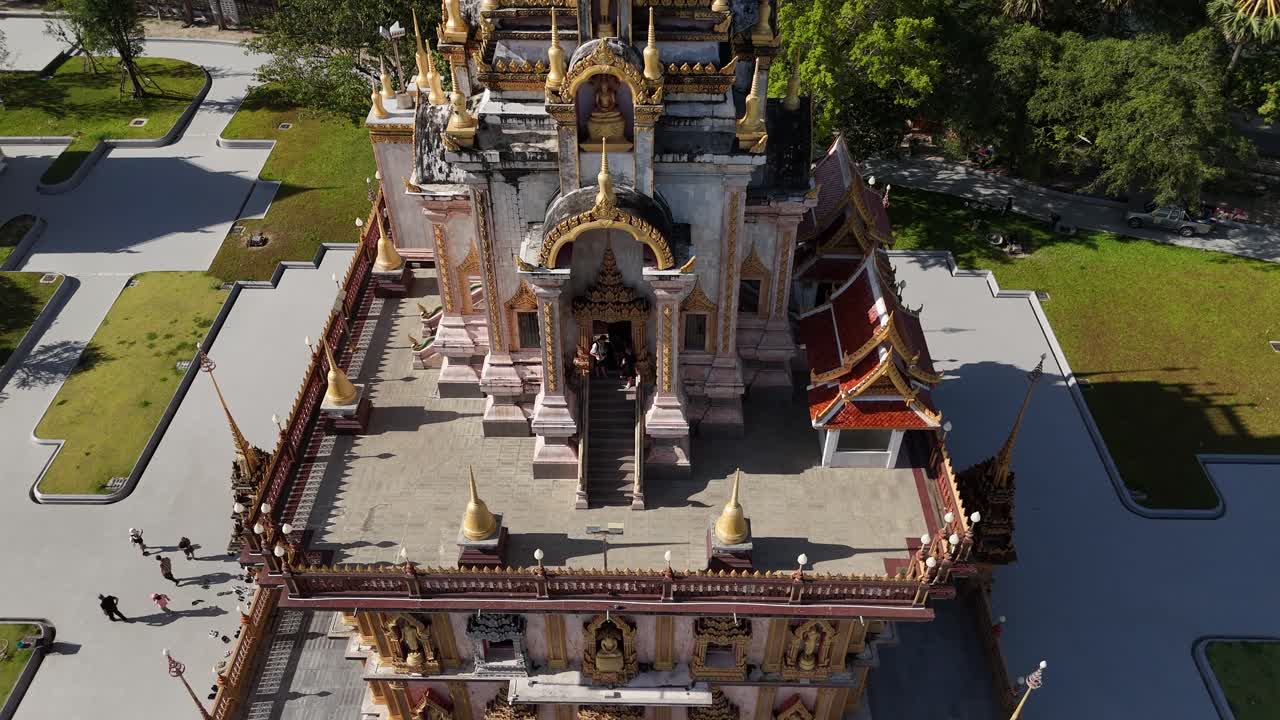 Aerial View of a Thai Buddhist Temple