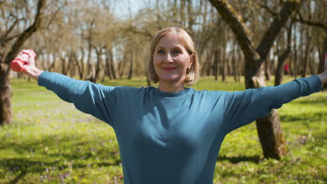 Woman-training-in-the-forest