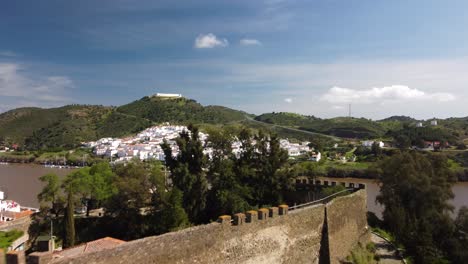 slow motion aerial view of alcoutim