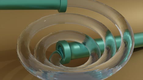 abstract water spiral in pipes