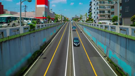 a timelapse of the traffic jam at the urban street in tokyo wide shot