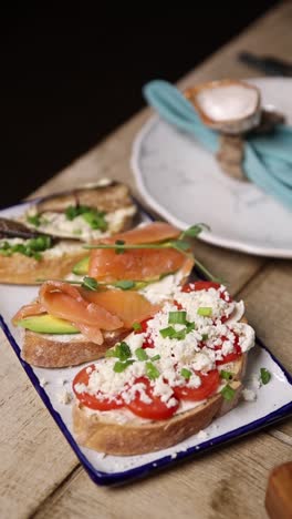 assorted bruschetta platter