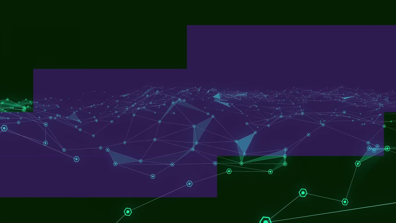 Animation of shapes moving over black background