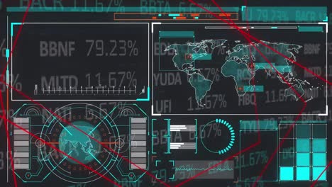 Animation-Von-Statistiken-über-Dem-Hintergrund-Des-Börsenindex