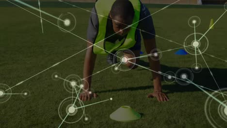 Animation-of-data-processing-and-network-of-connections-over-football-players