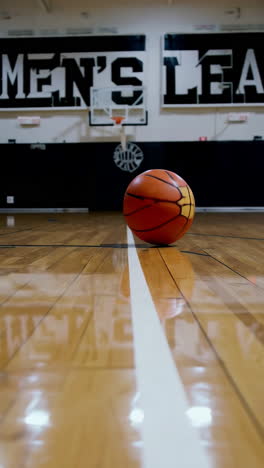 basketball court with ball