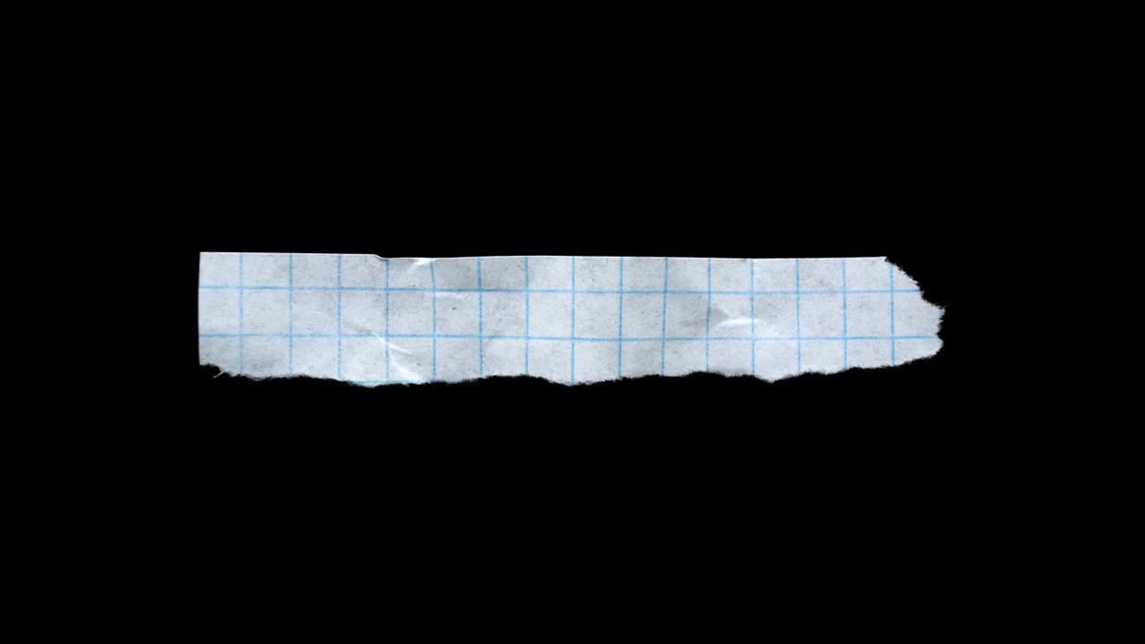 Crumpled Grid Paper Unfolding on Black Background
