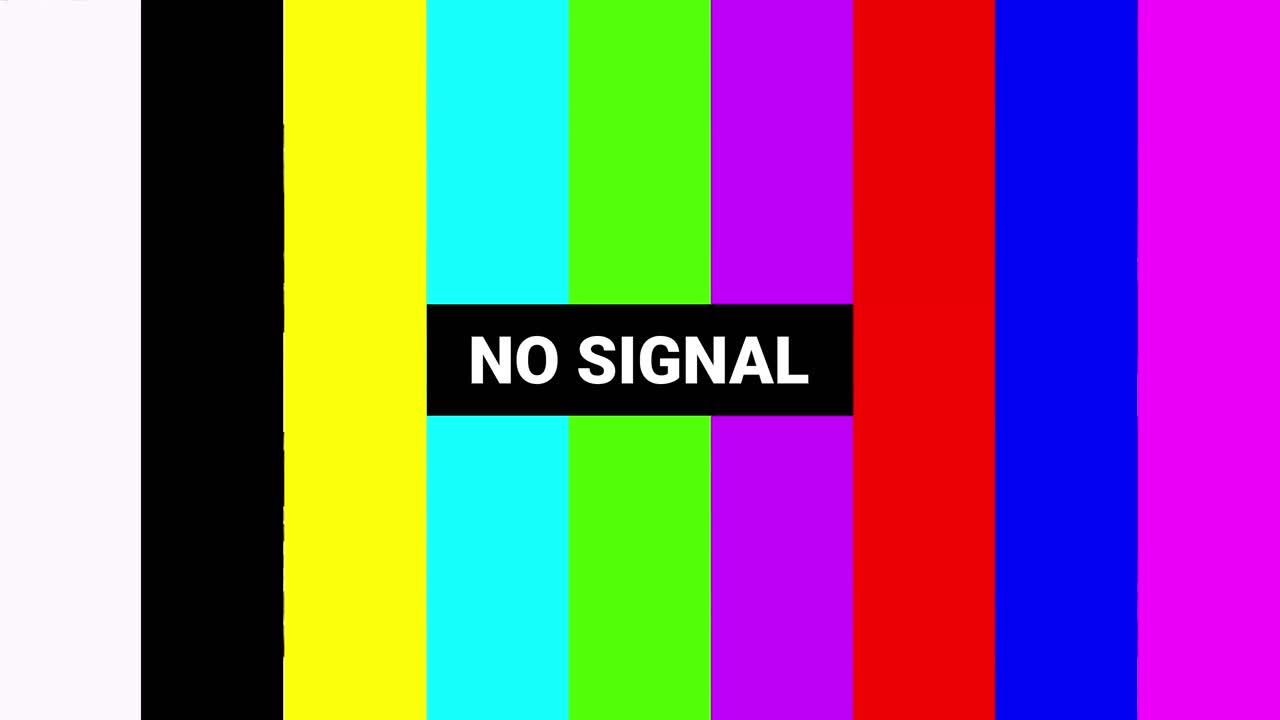 Digital Glitch No Signal Message with Colorful Distortion