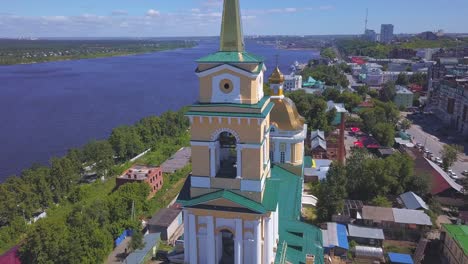 aerial view of a russian orthodox church