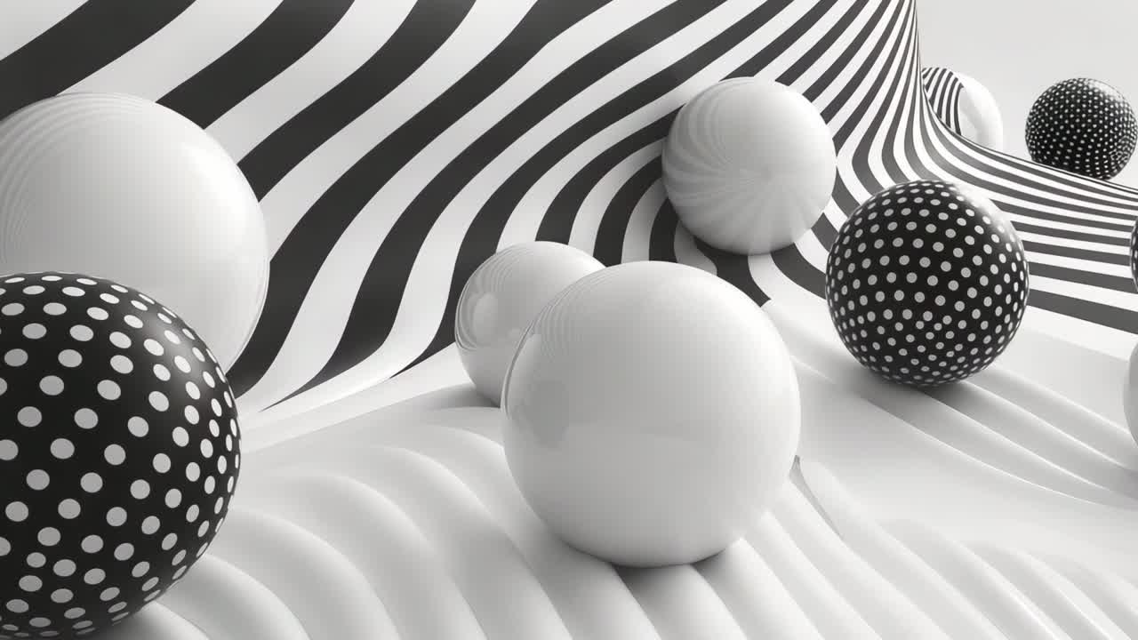 Abstract Spheres in Black and White