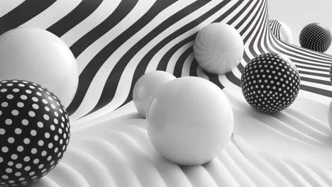 abstract spheres in black and white