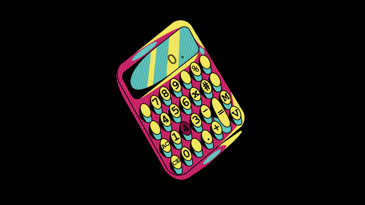 Retro Pop Art Calculator Illustration