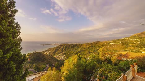 A-time-lapse-of-the-romantic-rolling-green-hills-of-Italy-with-clouds-over-Mount-Etna