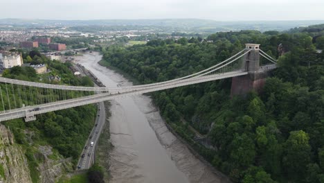 clifton suspension bridge over avon gorge bristol uk 2021 drone pov