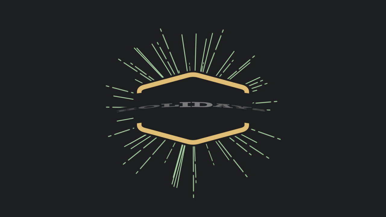 장식적인 글과 축제적인 억양으로 즐거운 노란색과 녹색의 휴일 인사