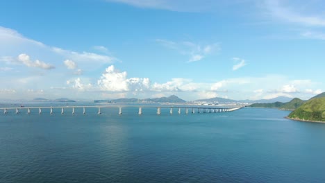 香港 珠海 澳門 大橋 廣角空中景色