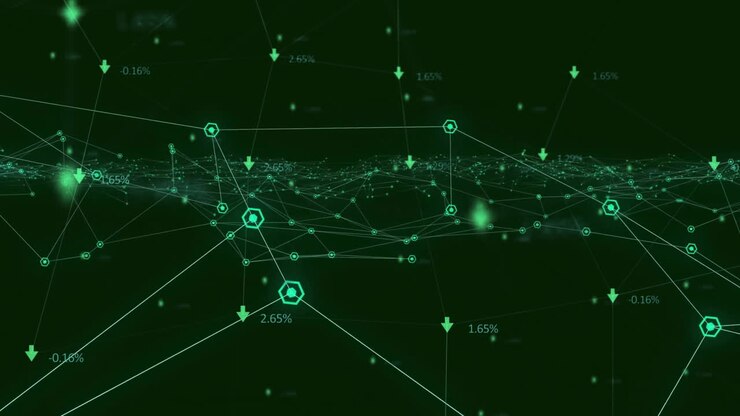 Animation of data processing over network of connections
