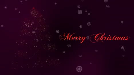 Título-De-Feliz-Navidad-Con-árboles-Mágicos-Que-Aparecen-Con-Copos-De-Nieve-En-Púrpura-Real-Oscuro