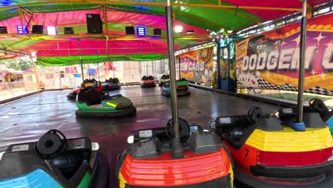 exciting bumper car ride at a vibrant fairground