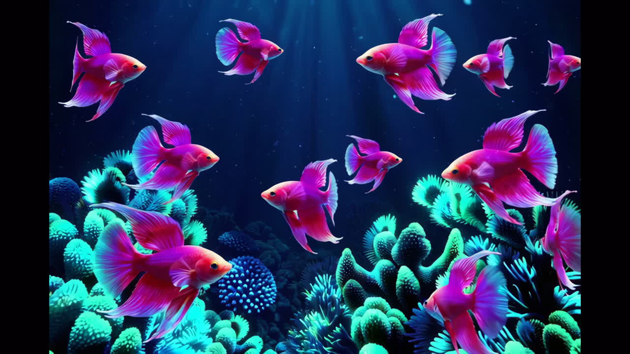 Colorful Betta Fish in a Coral Reef