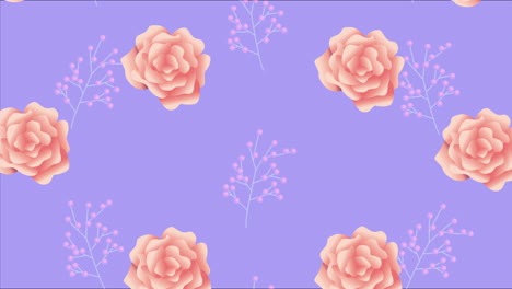 hermosa decoración floral con patrón de rosas rosas