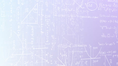 animation of layers of mathematical equations over lilac background