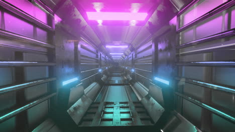 animation of tunnel with purple lights moving in a seamless loop