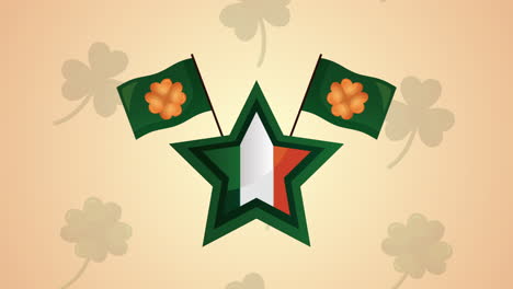 st patricks day animated card with ireland star flag