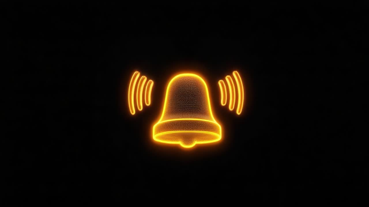 A Vibrant Neon Bell Icon with Sound Waves, Symbolizing Notifications and Alerts in a Dark Background Capturing Attention and Enhancing Engagement on Digital Platforms