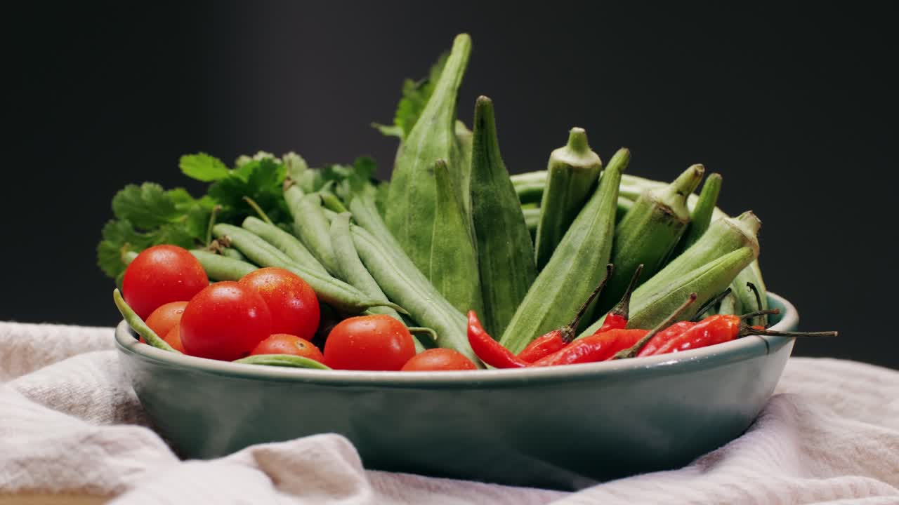 한 그에 신선한 채소