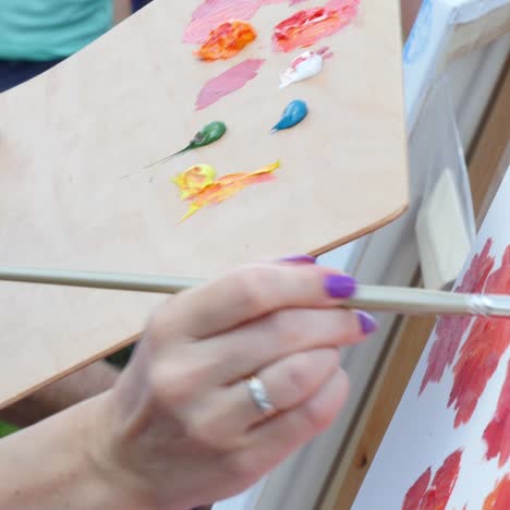 artist working on a nature landscape
