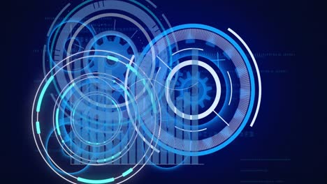 Animation-of-processing-circles-and-graph-on-navy-background