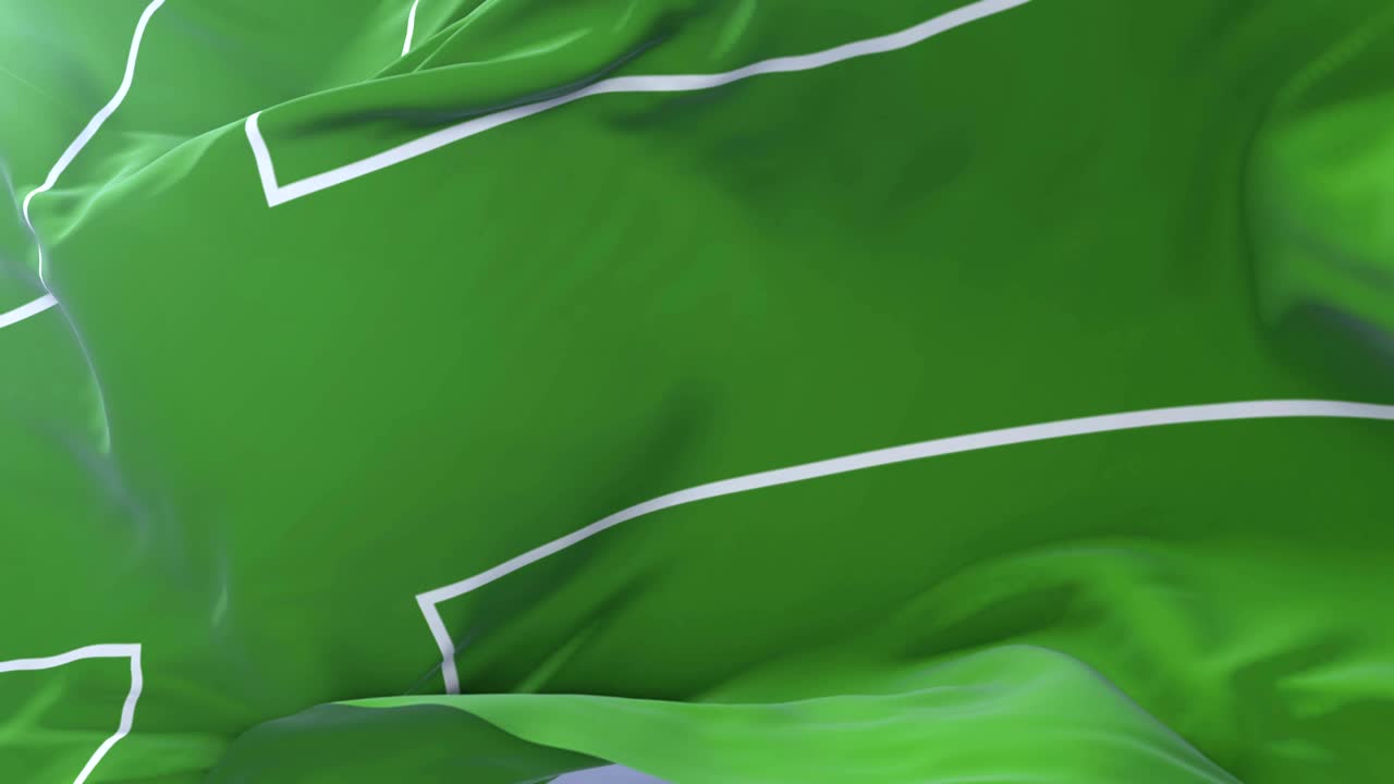 bandera de ladonia agitando en el viento con el cielo azul en lento, bucle