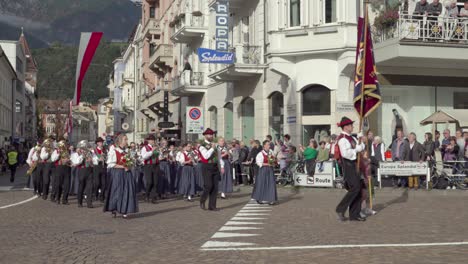 traditional parade in european town