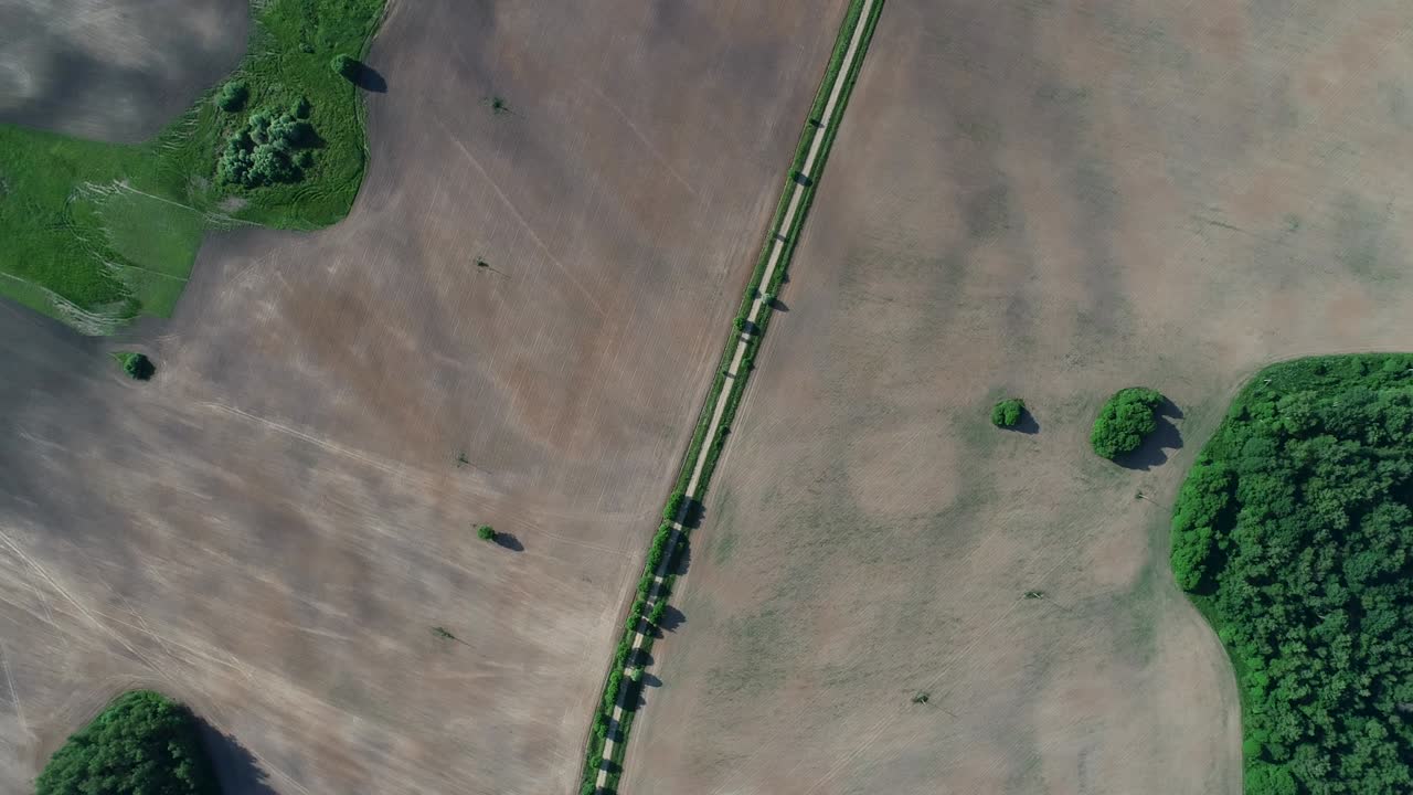 hermoso pequeño pueblo cerca de un campo agrícola en un hermoso bosque verde.