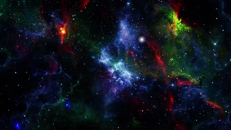 nubes nebulosas de colores moviéndose en el universo