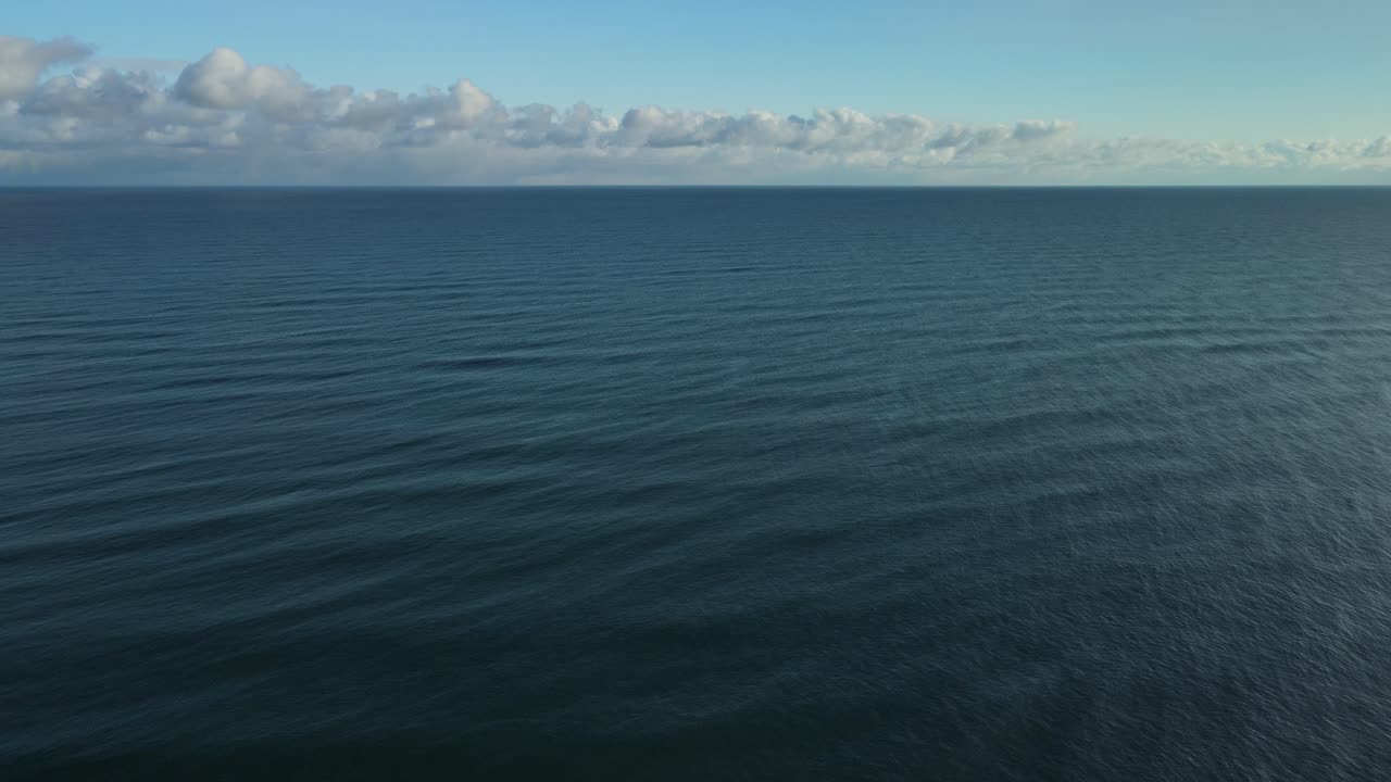 Beautiful aerial view of a calm ocean on the coast of Hokkaido, Japan