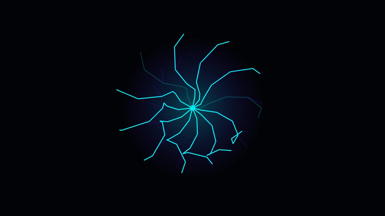 Abstract Glowing Light Lines Radiating From Center