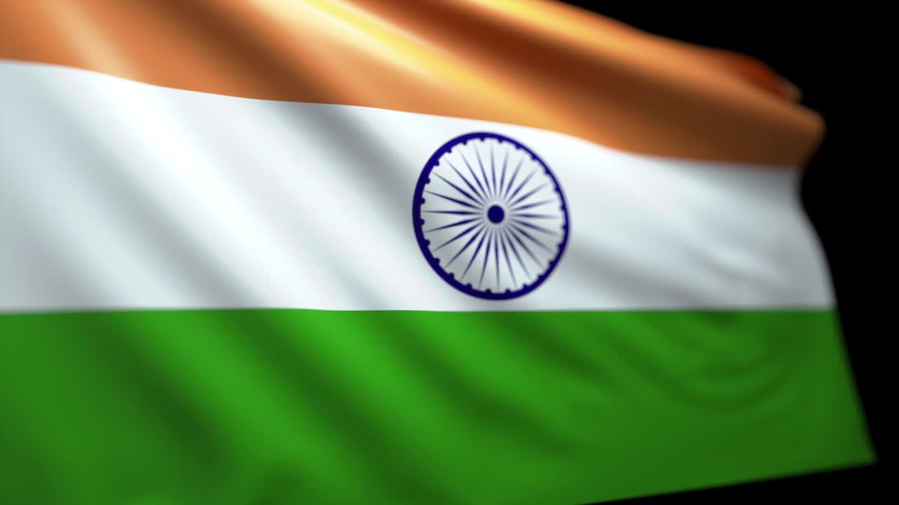 Fundo da Bandeira Indiana em Loop Contínuo com Luma Matte