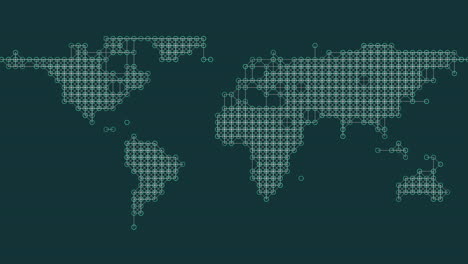 Stilisierte-Gitternetzkarte,-Globale-Darstellung-In-Pixeligen-Punkten