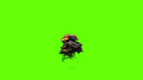 dark smoke explosion vfx on green screen