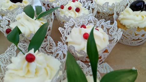 wedding cupcakes many close up of tasty snack