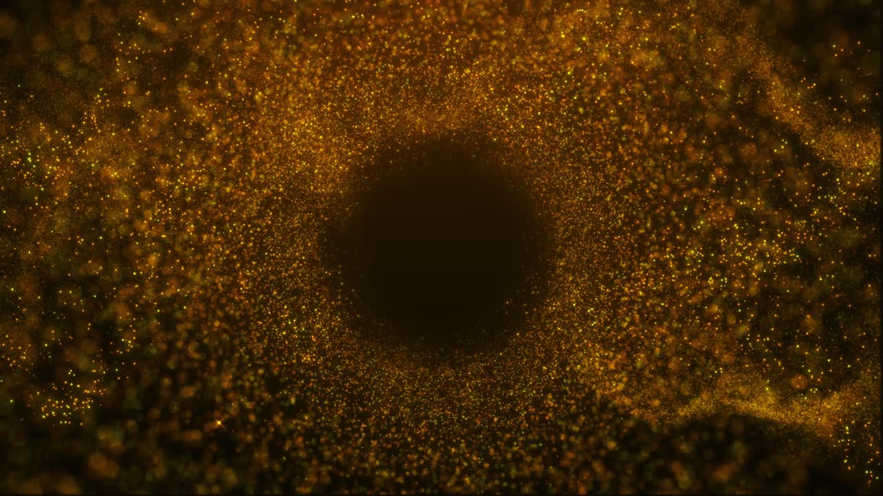 Abstract swirl of golden dust particles vortex effect for celebration ...