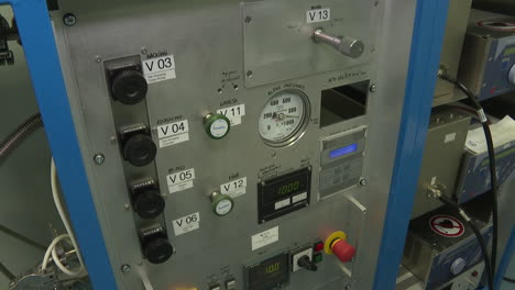close-up of a complex control panel