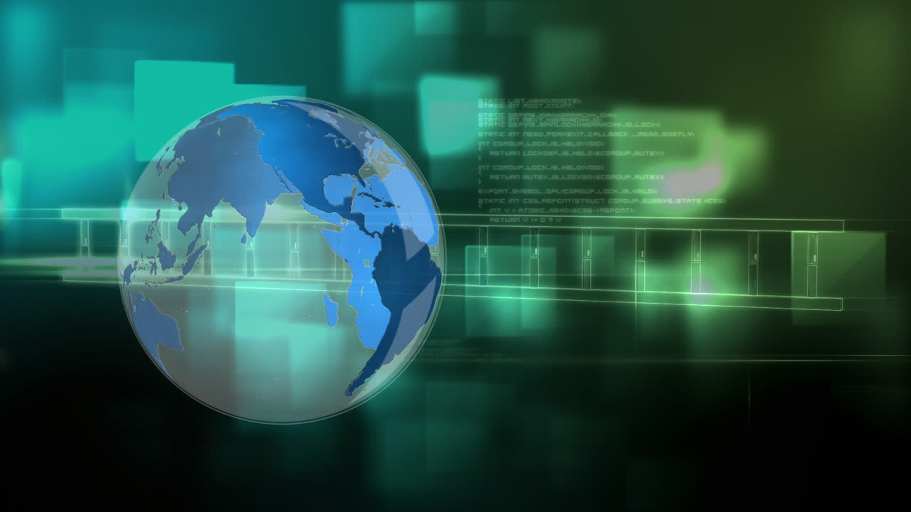 Animazione di un globo su un filamento di DNA e elaborazione dati
