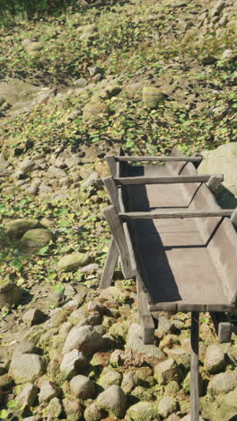 wooden trough in a rural setting