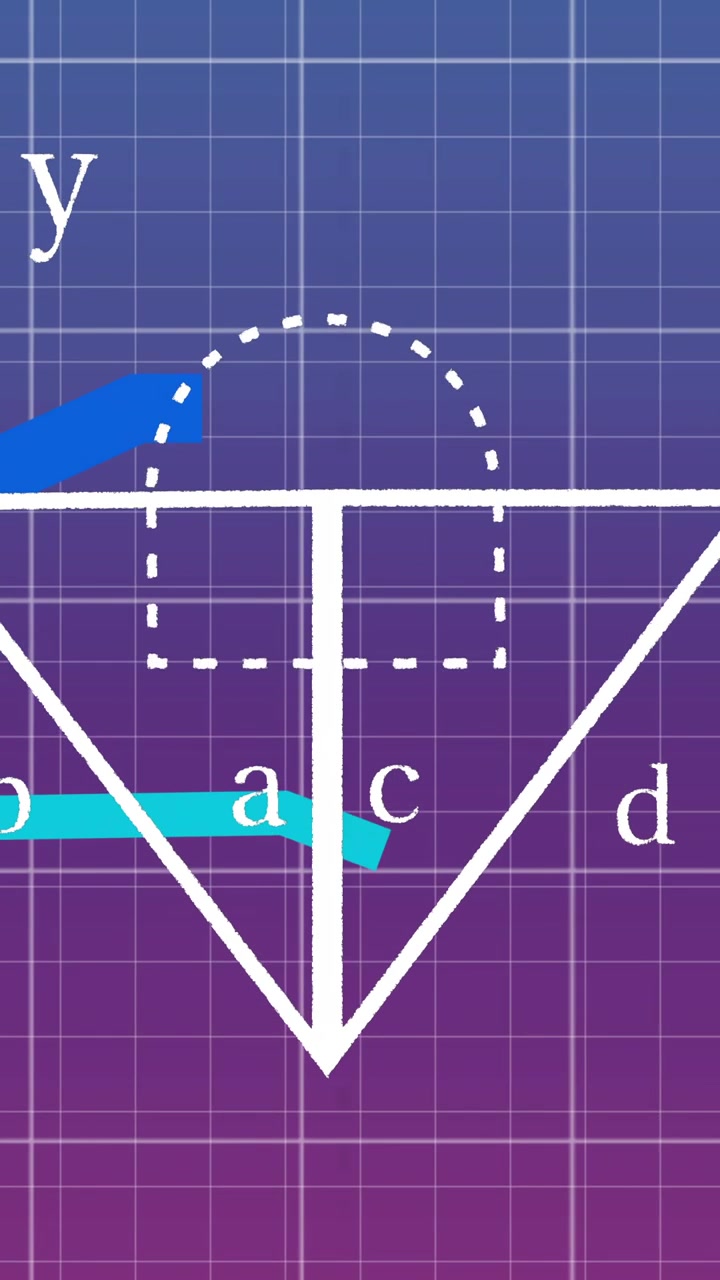 Mathematical graph and geometric shapes animation over gradient grid background
