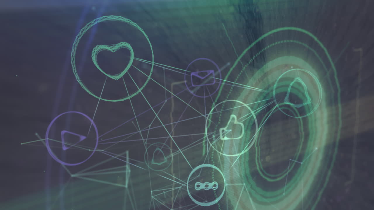 animación del escaneo del alcance con fallo y red de conexiones