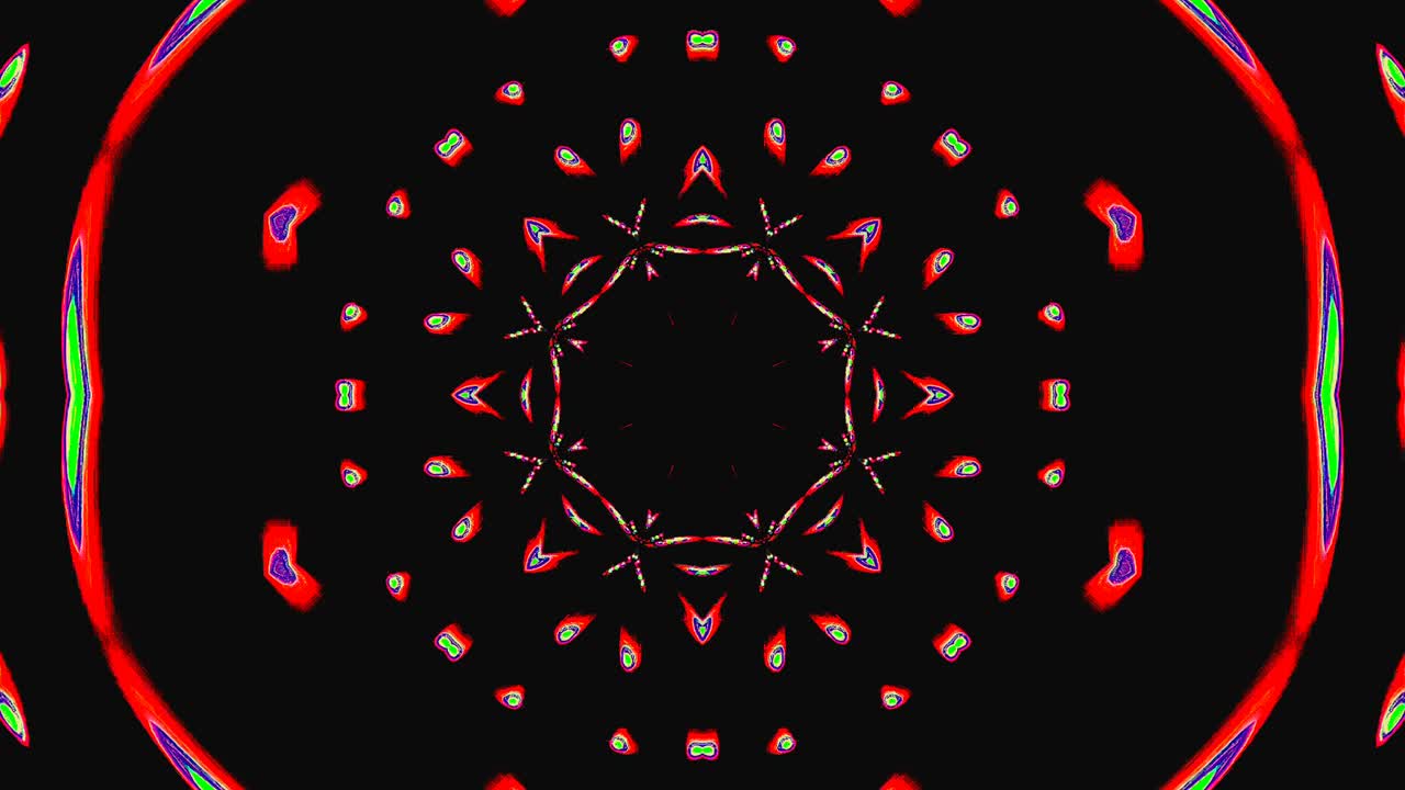 Belo caleidoscópio abstrato brilhante, luz colorida cintilante em movimento suave