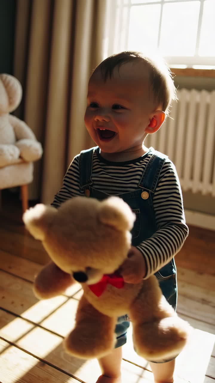 Baby Playing with Teddy Bear